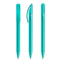 prodir® Drehkugelschreiber DS3 TFF, blaue Mine, petrol/transparent