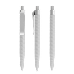 prodir® Druckkugelschreiber QS01 Soft Touch PRP Push, blaue Mine, zementgrau