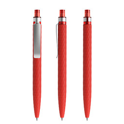 prodir® Druckkugelschreiber QS01 Soft Touch PRS Push, blaue Mine, rot