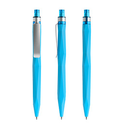 prodir® Druckkugelschreiber QS20 Soft Touch PRS Push, blaue Mine, cyanblau