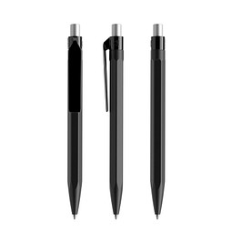 prodir QS50 PMP Push Kugelschreiber, Black-Silver satin finish