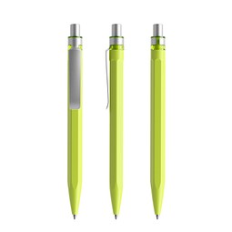 prodir QS50 PMS Push Kugelschreiber, Yellow Green-Silver satin finish