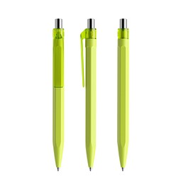 prodir QS50 PMT Push Kugelschreiber, Yellow Green-Silver chrome finish