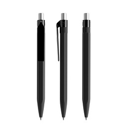 prodir QS50 Soft Touch PRP Push Kugelschreiber, Black-Silver satin finish