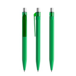 prodir QS50 Soft Touch PRT Push Kugelschreiber, Bright Green-Silver satin finish
