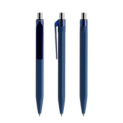 prodir QS50 Soft Touch PRT Push Kugelschreiber, Sodalite Blue-Silver chrome finish