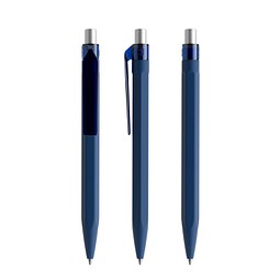 prodir QS50 Soft Touch PRT Push Kugelschreiber, Sodalite Blue-Silver satin finish