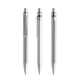 prodir QS50 Stone PQS Push Kugelschreiber, Silver-Silver satin finish