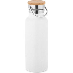 RAGNAR. Trinkflasche aus Edelstahl (36% recycelt) (570 mL), doppelwandig und vakuumisoliert, Weiß