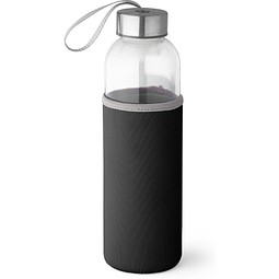 RAISE. Glas und Edelstahl Sportflasche 520 mL, Schwarz