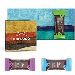 Rausch Plantagen Minis in Klappkarte klein, Peru Kakao vegan, inkl. Druck