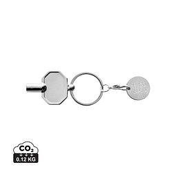 RCS Heizkörpschlüssel & Einkaufswagens-Chip am Schlüsselring, silber