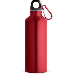 RE-LANDSCAPE M. Flasche aus recyceltem Aluminium (100% rAL) 530 mL mit Karabiner, Rot