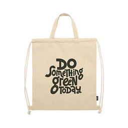 Recycled Baumwoll Zugbeutel PromoBag Plus (180 g/m²), Natur