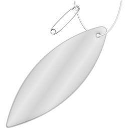 RFX™ H-12 ellipsenförmiger reflektierender PVC-Anhänger, weiss
