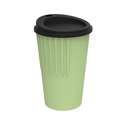 Riffel-Kaffeebecher ToGo, 300 ml, geselliges grün/schwarz
