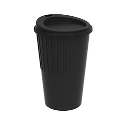 Riffel-Kaffeebecher ToGo, 300 ml, schwarz