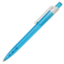RITTER PEN Druckkugelschreiber Insider, blaue Mine, transparent, hellblau/weiß