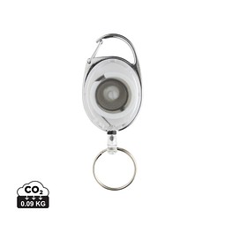 Roller-Clip-Schlüsselanhänger aus RCS recyceltem ABS, weiß