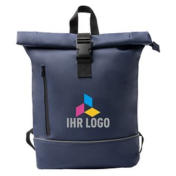 Roll-Top Rucksack aus PU Valdez, NAVY