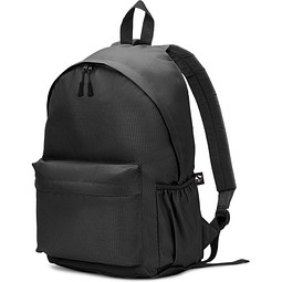 ROSARIO. Klassischer Rucksack mit zeitlosem Design aus recyceltem 600D Polyester, Schwarz
