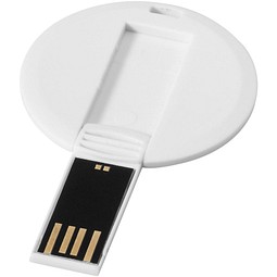 Round Credit Card USB-Stick, weiss, 16GB