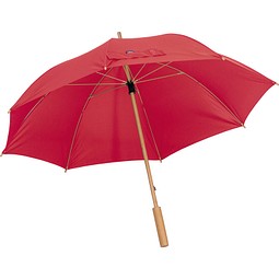 RPET Regenschirm mit Bambusgestänge LETITIA, rot