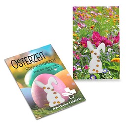 Samen-Karte-Mini Ostern, Sommerblumenmischung, 2-seit. Druck