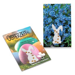 Samen-Karte-Mini Ostern, Vergissmeinnicht, 2-seit. Druck