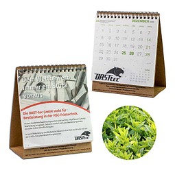 Samenpapier-Tischkalender, Weihnachten, Minze, 1-seit. Druck