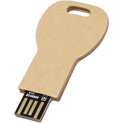 Schlüssel USB-Stick 2.0 aus recyceltem Papier, Kraftpapier, 64GB
