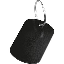 Schlüsselanhänger Metallplättchen, schwarz