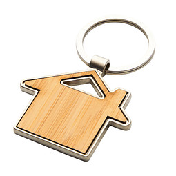 Schlüsselanhänger NEW HOME,braun, silber