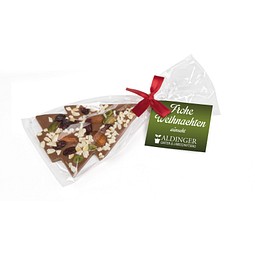 Schoko Christmas Tree, Vollmilchschokolade & Nüsse, Rote Schleife, inkl. Druck