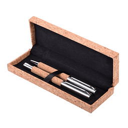 Schreibset CORK SIGNATURE,braun, silber