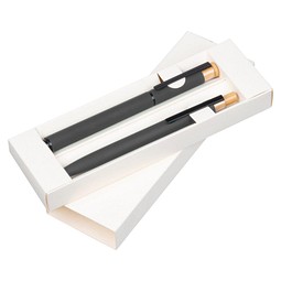 Schreibset mit Kugelschreiber und Rollerball aus recyceltem Aluminium , anthrazit