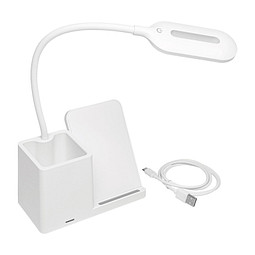 Schreibtisch-Lampe mit Ladestation LIGHT & CHARGE,weiß