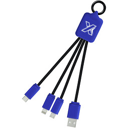 SCX.design C15 Quatro Ladekabel mit Leuchtlogo, Reflex blue/schwarz