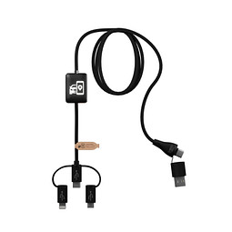 SCX.design C48 CarPlay 5-in-1 Ladekabel mit Leuchtlogo, schwarz