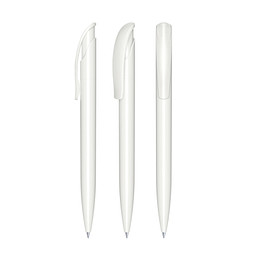 senator® Druckkugelschreiber Challenger Polished, blaue Mine, weiß