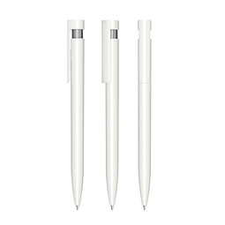 senator® Druckkugelschreiber Liberty Polished Basic, blaue Mine, weiß/grau cool gray 9