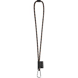 SET Lanyard NAUTIC Long mit Karabiner und Sicherheitsverschluss, Schwarz/Orange