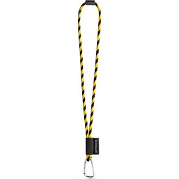SET Lanyard TUBE Long (Ø 7 mm) mit 55 mm D-förmigem Karabiner und Ø 7 mm Sicherheitsverschluss, Schwarz/Gelb