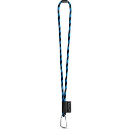 SET Lanyard TUBE Long mit Karabiner und Sicherheitsverschluss, Schwarz/Königsblau