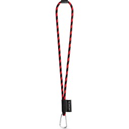 SET Lanyard TUBE Long mit Karabiner und Sicherheitsverschluss, Schwarz/Rot