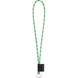 SET Lanyard TUBE Long (Ø 7 mm) mit Ring Ø 32 mm, Gelb/Hellblau