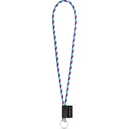 SET Lanyard TUBE Long (Ø 7 mm) mit Ring Ø 32 mm, Lila/Hellblau