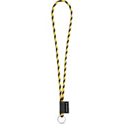 SET Lanyard TUBE Long (Ø 7 mm) mit Ring Ø 32 mm, Schwarz/Gelb