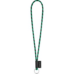 SET Lanyard TUBE Long (Ø 7 mm) mit Ring Ø 32 mm, Schwarz/Grün