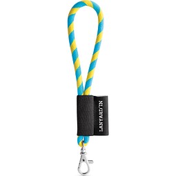 SET Lanyard TUBE Short mit Karabiner, Gelb/Hellblau